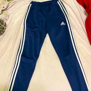 Navy blue adidas track pants